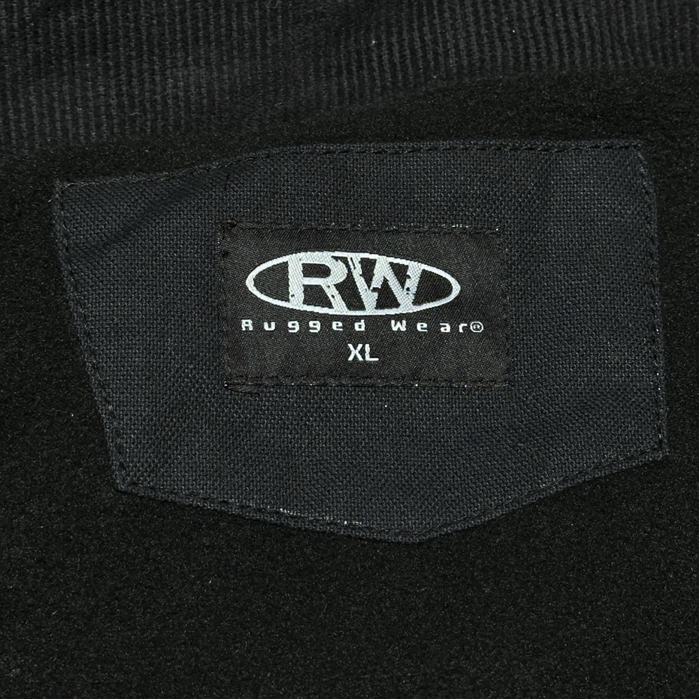 Rugged Wear RW Canvas Work Jacket Mens XL Black Fleece Lined 3M Insulated Hooded - Picture 5 of 13